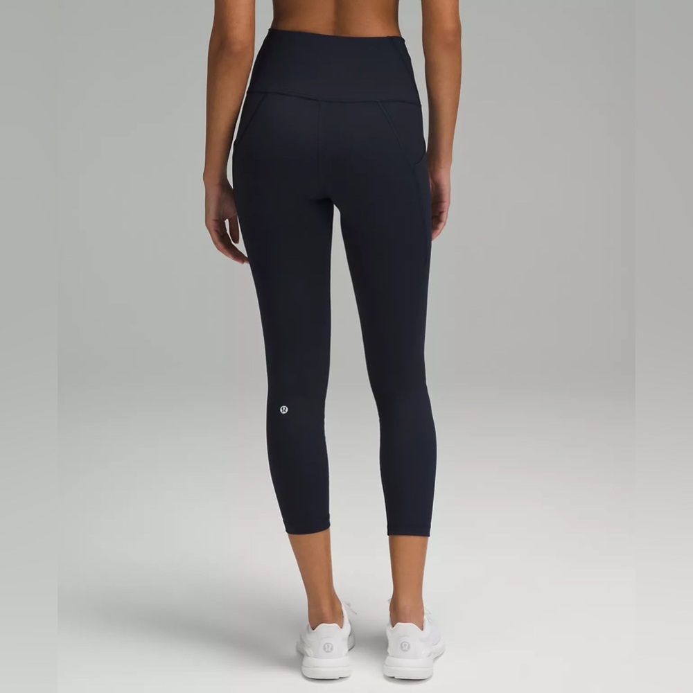 NWT 12 Lululemon Wunder Train High-Rise Tight Pockets 25" True Navy Blue NEW - Picture 3 of 4